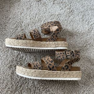 Animal Print Strappy Sandals